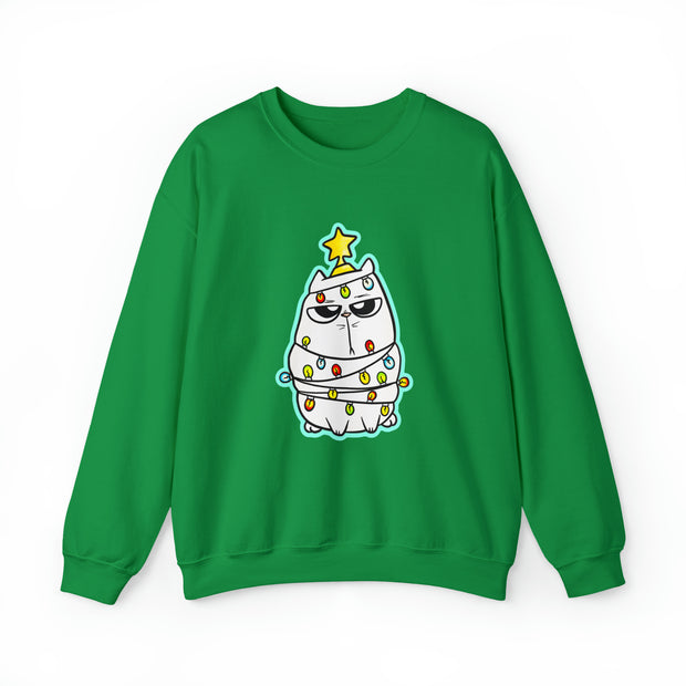 Christmas cat Unisex Heavy Blend™ Crewneck Sweatshirt