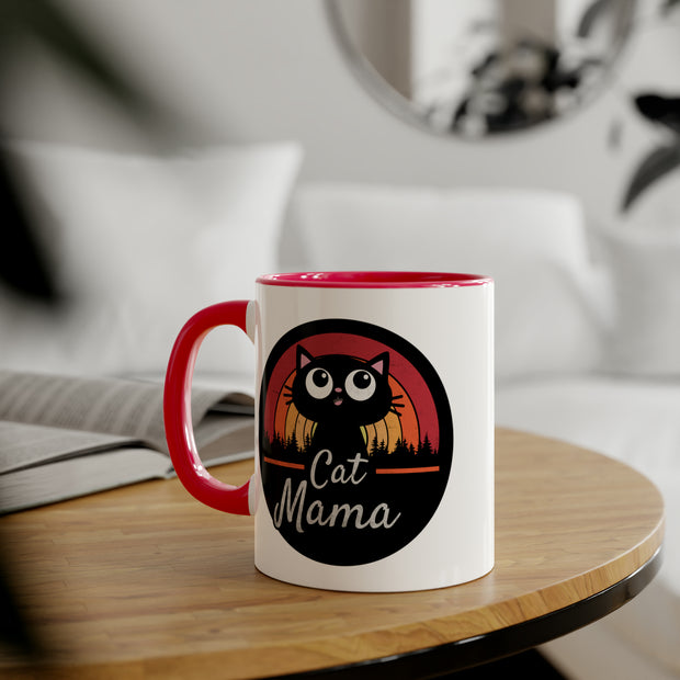 Cat Mama Accent Mugs, 11oz