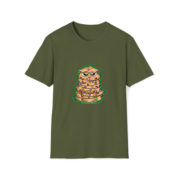 Christmas cat Unisex Softstyle T-Shirt