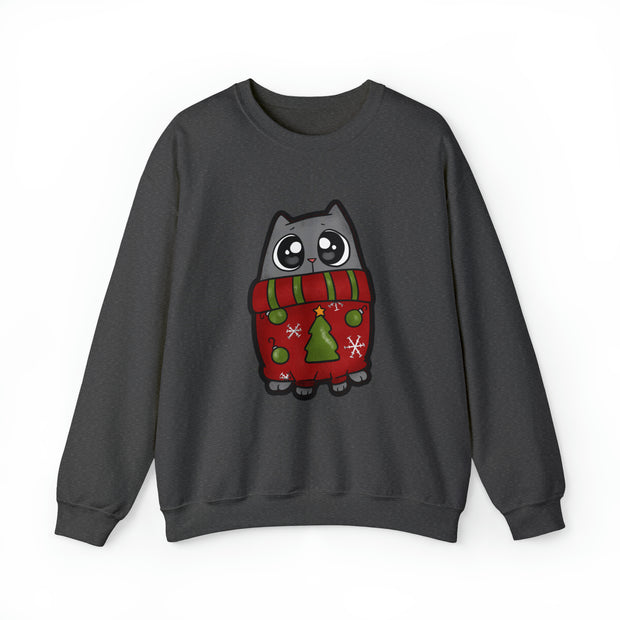 Christmas cat Unisex Heavy Blend™ Crewneck Sweatshirt
