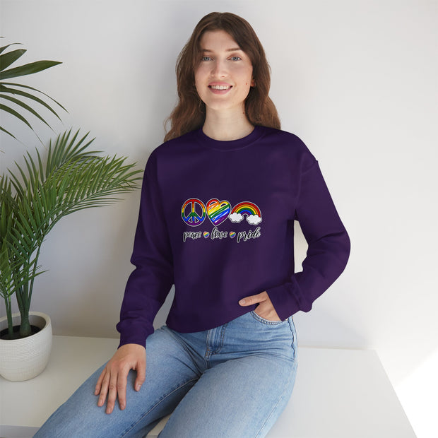 Peace Love Pride Unisex Heavy Blend™ Crewneck Sweatshirt