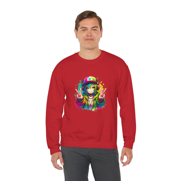Graffiti Anime Girls Unisex Heavy Blend™ Crewneck Sweatshirt