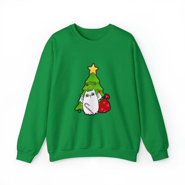 Christmas cat Unisex Heavy Blend™ Crewneck Sweatshirt