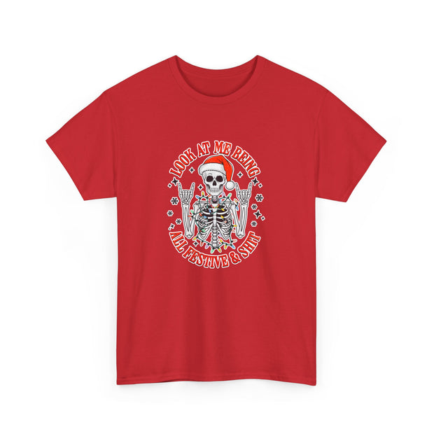 Festive Skeleton Unisex Heavy Cotton Tee