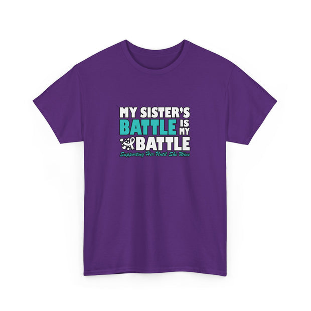 Sister Ovarian Cancer Unisex Heavy Cotton Tee