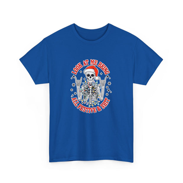 Festive Skeleton Unisex Heavy Cotton Tee