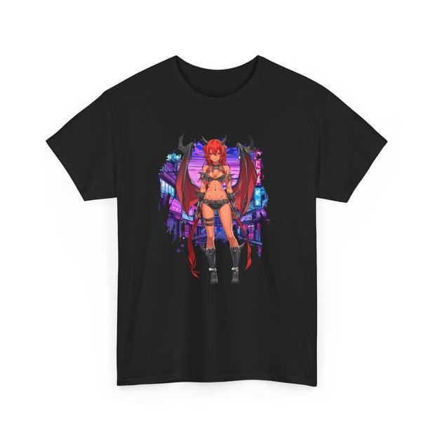 Anime Female Demon Unisex Heavy Cotton Tee