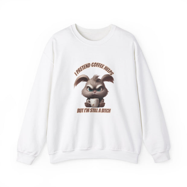 I Pretend that Coffee Helps Unisex Heavy Blend™ Crewneck Sweatshirt