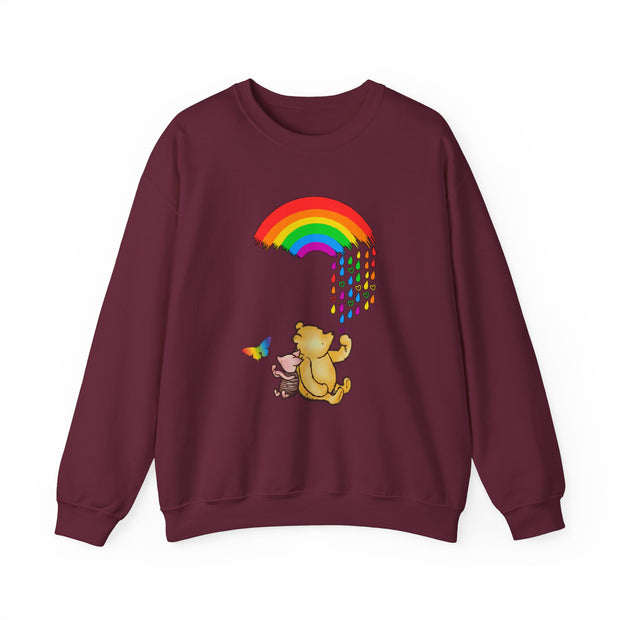 Winnie the Pooh Raining Pride Unisex Heavy Blend™ Crewneck Sweatshirt
