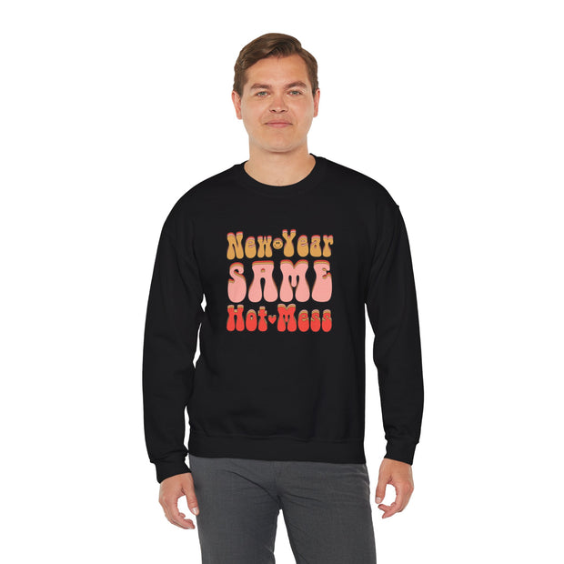 Same Hot Mess Unisex Heavy Blend™ Crewneck Sweatshirt