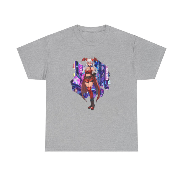 Anime Female Demon Unisex Heavy Cotton Tee