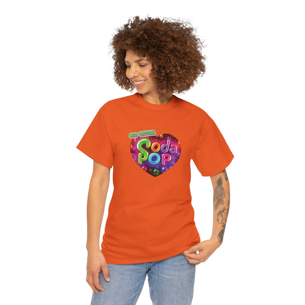 Soda Pop Heart Tee - Vintage Unisex Cotton T-Shirt, Casual Wear, Retro Graphic Tee, Gift for Soda Lovers, Summer Fashion
