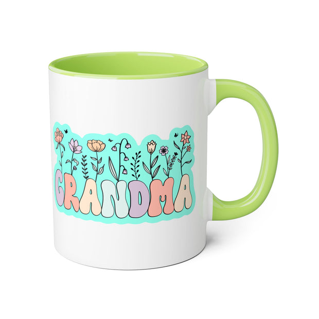 Grandma Flowers Accent Mugs, 11oz