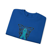Ovarian Cancer Butterfly Unisex Heavy Blend™ Crewneck Sweatshirt