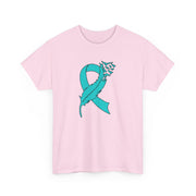 Ovarian Cancer Unisex Heavy Cotton Tee