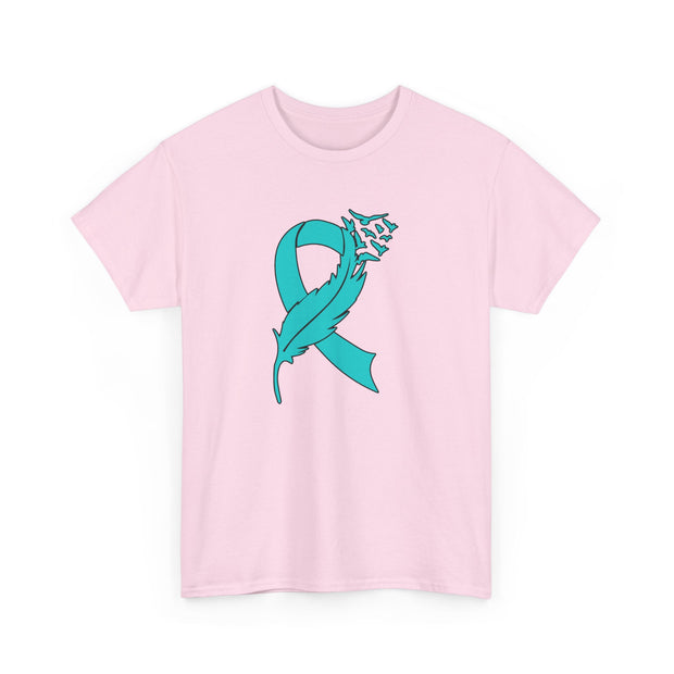 Ovarian Cancer Unisex Heavy Cotton Tee