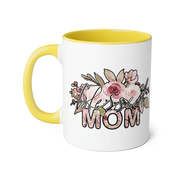 Mom Flowers Accent Mugs, 11oz