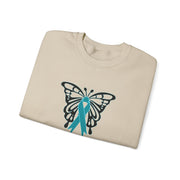 Ovarian Cancer Butterfly Unisex Heavy Blend™ Crewneck Sweatshirt