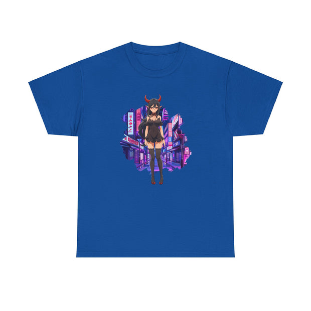 Anime Female Demon Unisex Heavy Cotton Tee