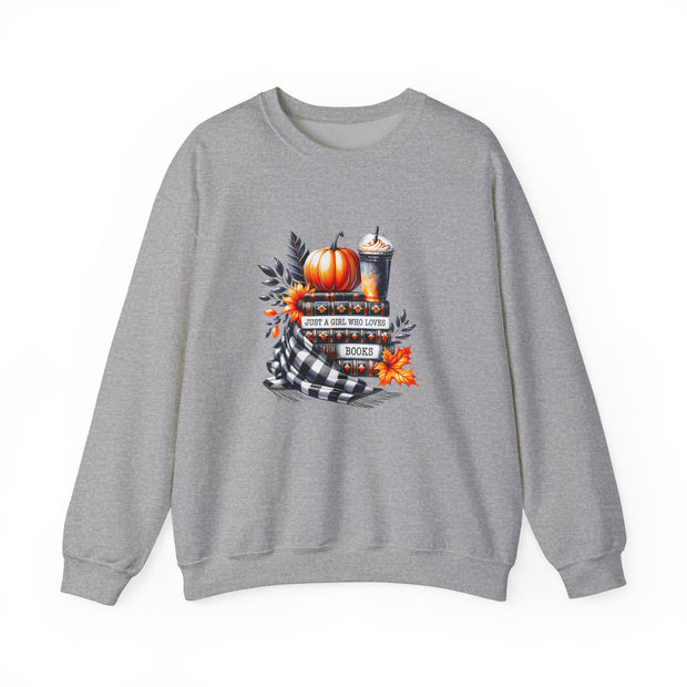 Just a Girl Who Loves Books Unisex Heavy Blend™ Crewneck Sweatshirt