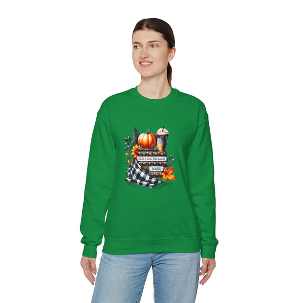 Just a Girl Who Loves Books Unisex Heavy Blend™ Crewneck Sweatshirt