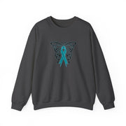Ovarian Cancer Butterfly Unisex Heavy Blend™ Crewneck Sweatshirt