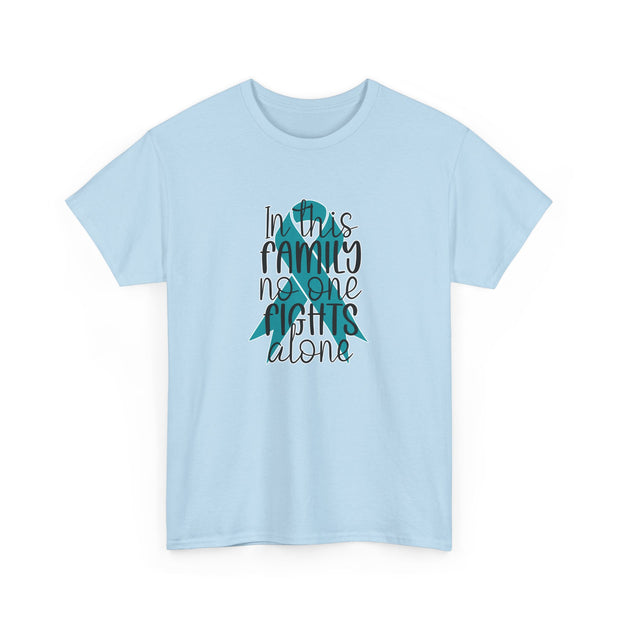 Family Support Ovarian Cancer Unisex Heavy Cotton Tee