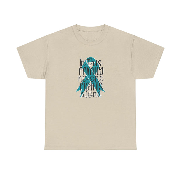 Family Support Ovarian Cancer Unisex Heavy Cotton Tee