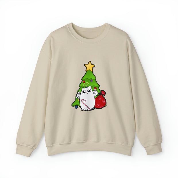 Christmas cat Unisex Heavy Blend™ Crewneck Sweatshirt