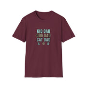 Kid, Dog, Cat Dad Unisex Softstyle T-Shirt