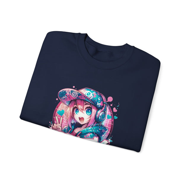 Graffiti Anime Girls Unisex Heavy Blend™ Crewneck Sweatshirt