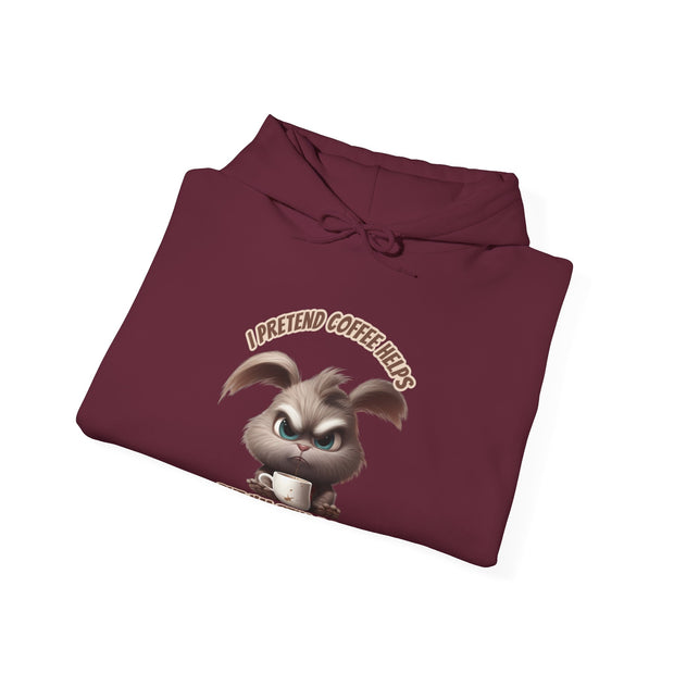I Pretend that Coffee Helps Unisex Heavy Blend™ Hooded Sweatshirt