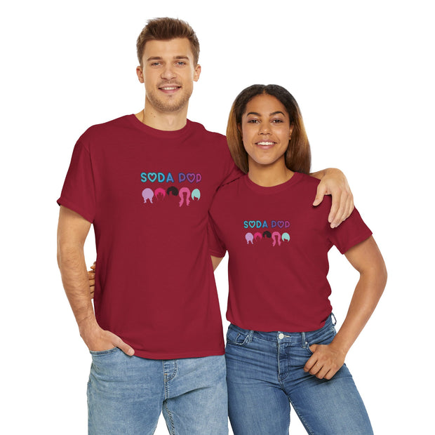Colorful Soda Pop Unisex Heavy Cotton Tee | Fun Graphic Tee for All Occasions, Festival Apparel, Casual Wear, Gift Ideas, Summer Style
