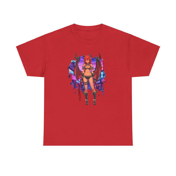 Anime Female Demon Unisex Heavy Cotton Tee
