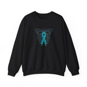 Ovarian Cancer Butterfly Unisex Heavy Blend™ Crewneck Sweatshirt