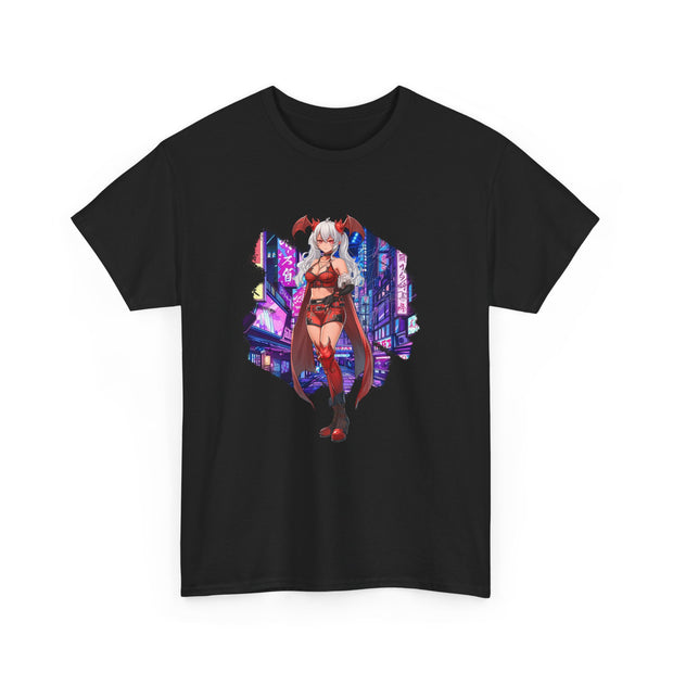 Anime Female Demon Unisex Heavy Cotton Tee