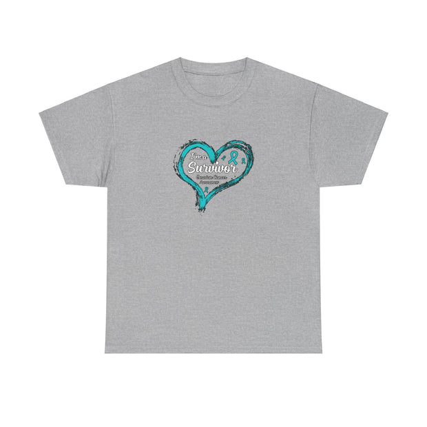 Ovarian Cancer Survivor Unisex Heavy Cotton Tee