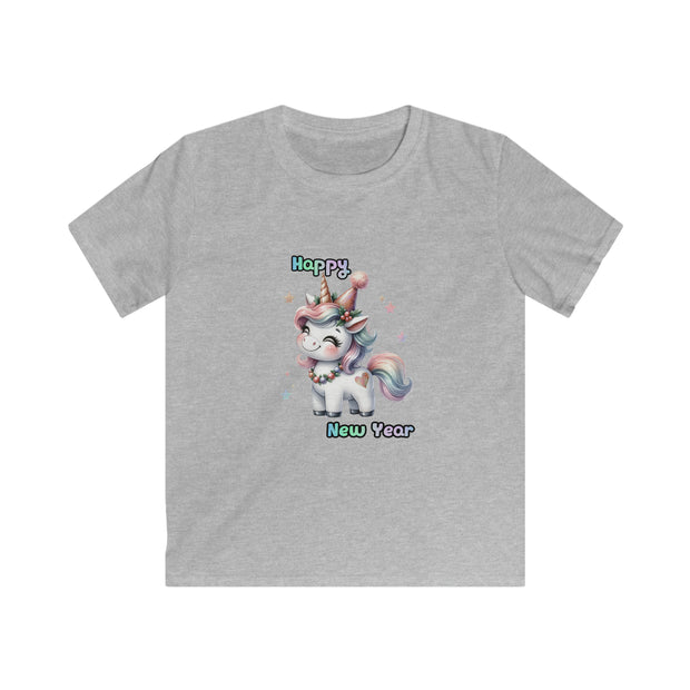 New Year Unicorn Kids Softstyle Tee