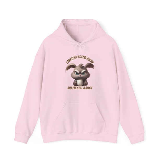 I Pretend that Coffee Helps Unisex Heavy Blend™ Hooded Sweatshirt