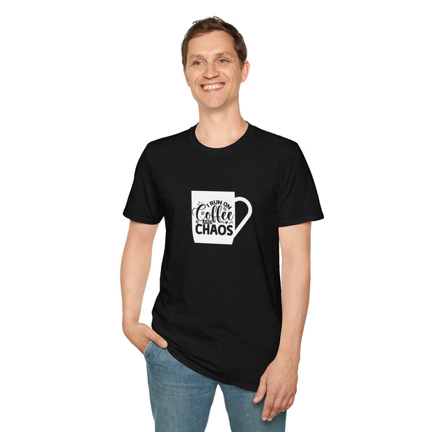 I Run on Coffee and Chaos Unisex Softstyle T-Shirt