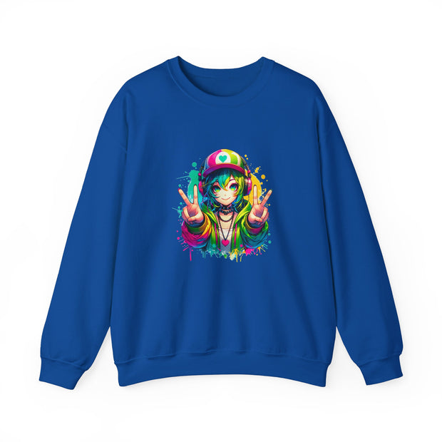 Graffiti Anime Girls Unisex Heavy Blend™ Crewneck Sweatshirt
