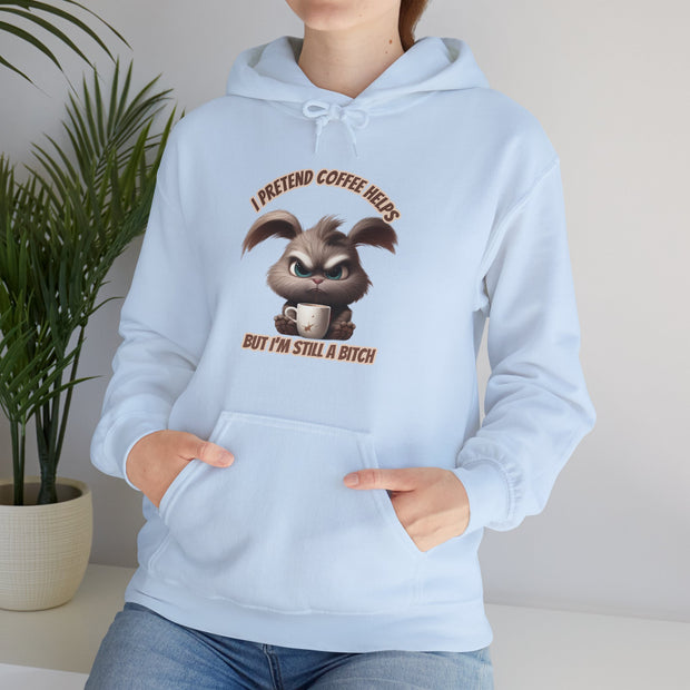 I Pretend that Coffee Helps Unisex Heavy Blend™ Hooded Sweatshirt
