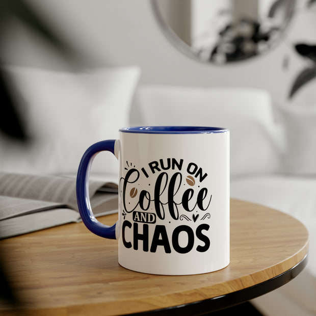 Coffee and Chaos Accent Mugs, 11oz