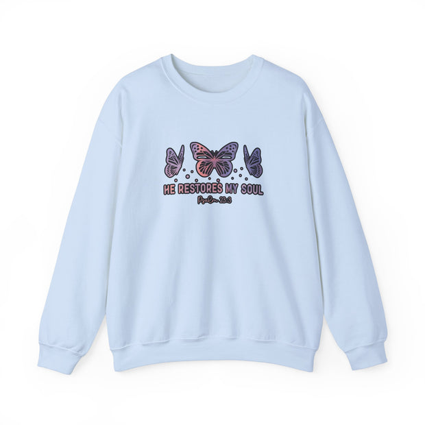 He Restores Faith Unisex Heavy Blend™ Crewneck Sweatshirt