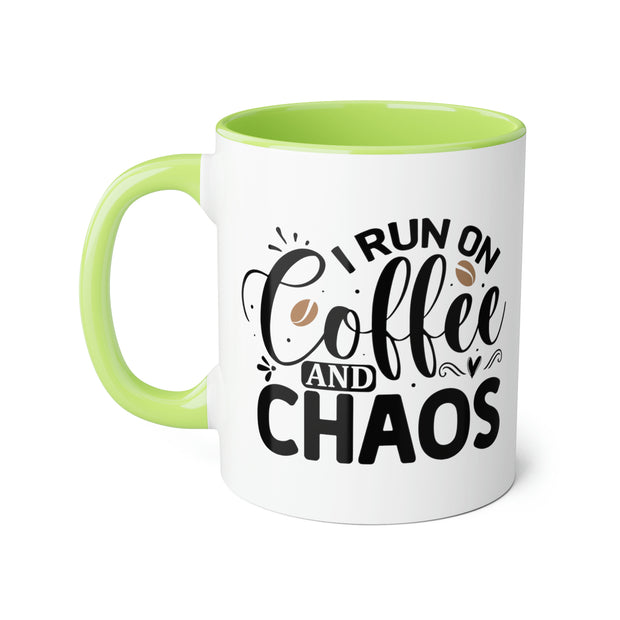 Coffee and Chaos Accent Mugs, 11oz