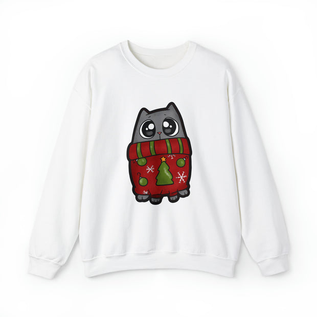 Christmas cat Unisex Heavy Blend™ Crewneck Sweatshirt