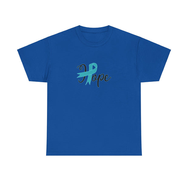 Ovarian Cancer Hope Unisex Heavy Cotton Tee