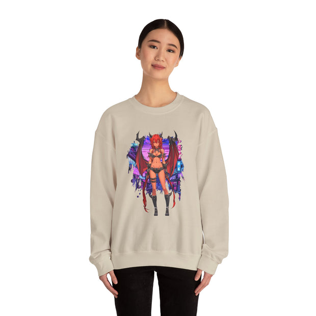 Anime Female Demon Unisex Heavy Blend™ Crewneck Sweatshirt