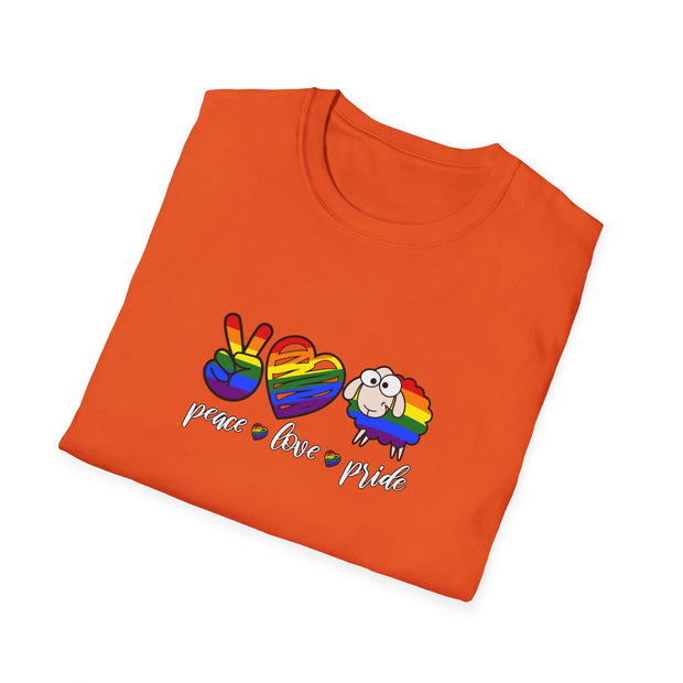 Peace Love and Pride Unisex Softstyle T-Shirt