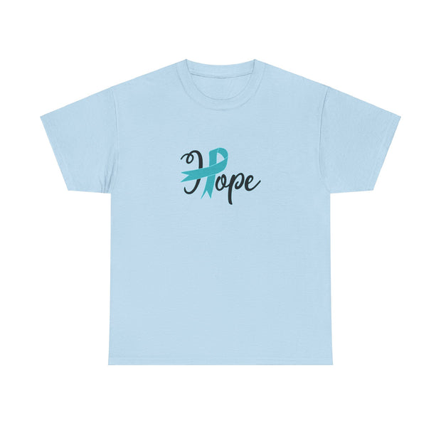 Ovarian Cancer Hope Unisex Heavy Cotton Tee